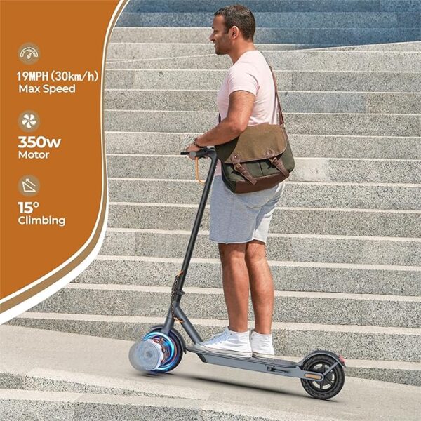 Electric Scooter, 350W/500W Motor, Max 21-28 Miles Range, 19/21 Mph Top Speed, 8.5''/10'' Tires, Dual Braking, Kick Scooter, 2 Wheels and Height Handlebars - Image 7