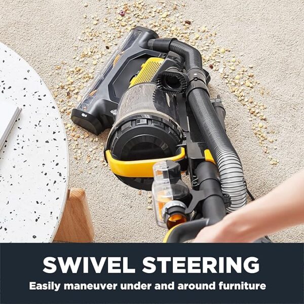Eureka Powerful Upright Vacuum Cleaner for Carpet and Floor, Household Upright Vacuum Cleaner for Home Pets, Bagless Lightweight Upright Vacuum, MaxSwivel Pro NEU350 with Pet Tool, Yellow - Image 3
