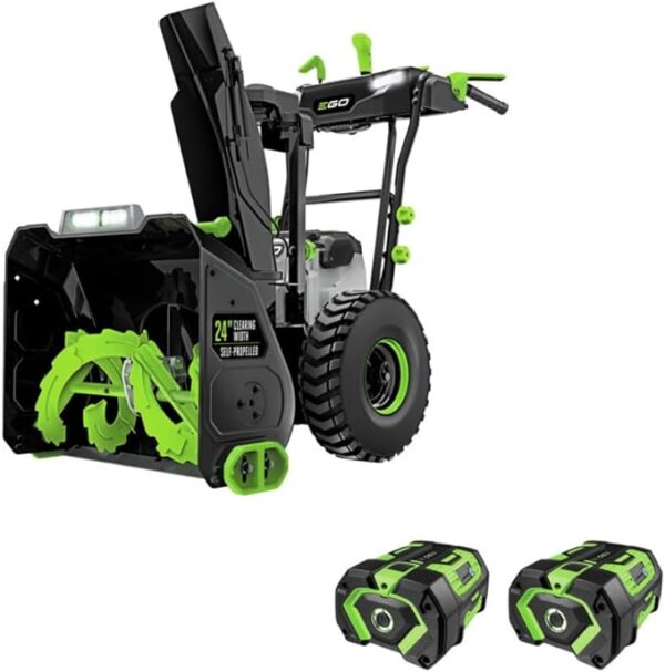 EGO Power+ SNT2405 24-Inch 56-Volt Lithium-Ion Cordless Self-Propelled 2-Stage Snow Blower with Peak Power - (2) 7.5Ah Batteries and Dual Port Charger Included
