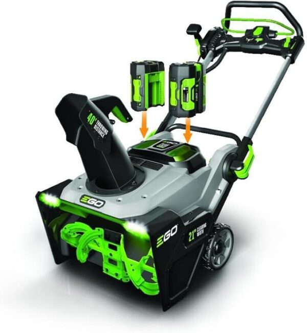 EGO Power+ SNT2112 21-Inch 56-Volt Lithium-Ion Cordless Snow Blower with Steel Auger - (2) 5.0Ah Batteries and Dual Port Charger Included, Black - Image 3