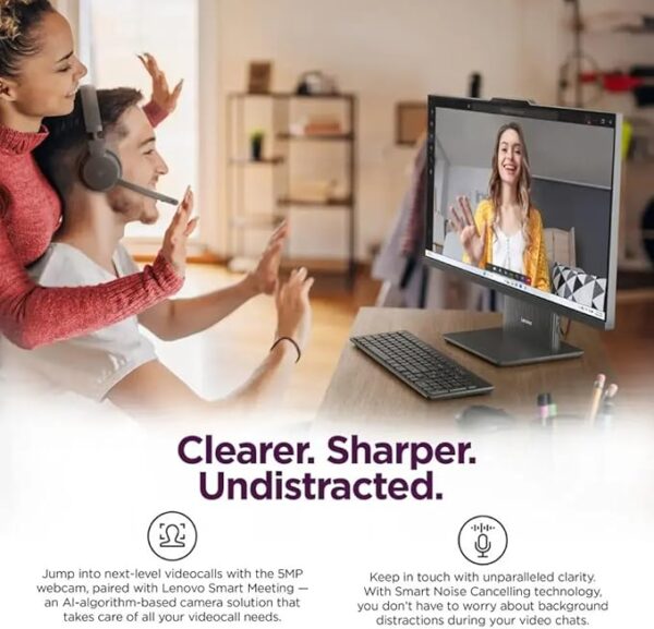 Lenovo ThinkCentre AIO 24" FHD IPS All-in-One Computer, 13th Gen Intel Processor up to 4.4 GHz, 16GB DDR5 RAM, 512GB PCIe SSD, Wi-Fi 6, USB-C, HDMI in&Out, KB&Mouse, Windows 11 Pro - Image 6