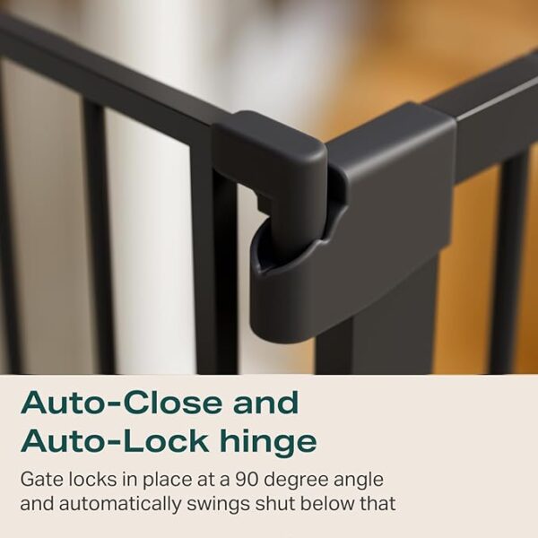 Cumbor 29.7-40.6" Baby Gate for Stairs, Mom's Choice Awards Winner-Dog Gate for Doorways, Pressure Mounted Self Closing Pet Gates for Dogs Indoor, Durable Safety Child Gate with Easy Walk Thru Door - Image 2