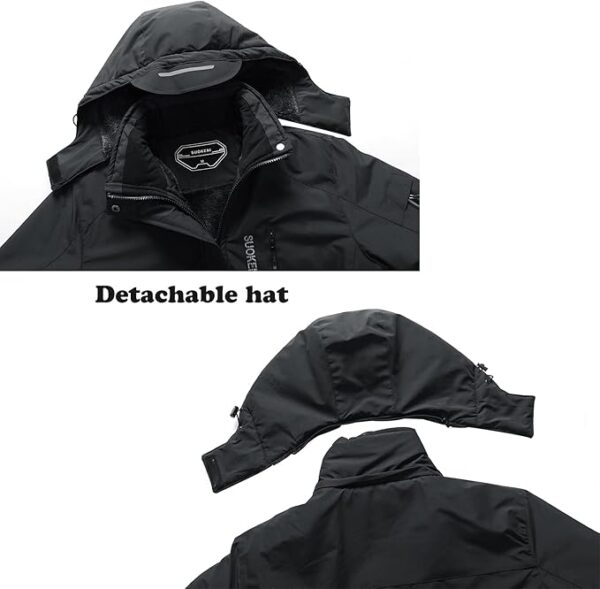 SUOKENI Women's Waterproof Warm Winter Snow Coat Hooded Raincoat Ski Snowboarding Jacket - Image 5