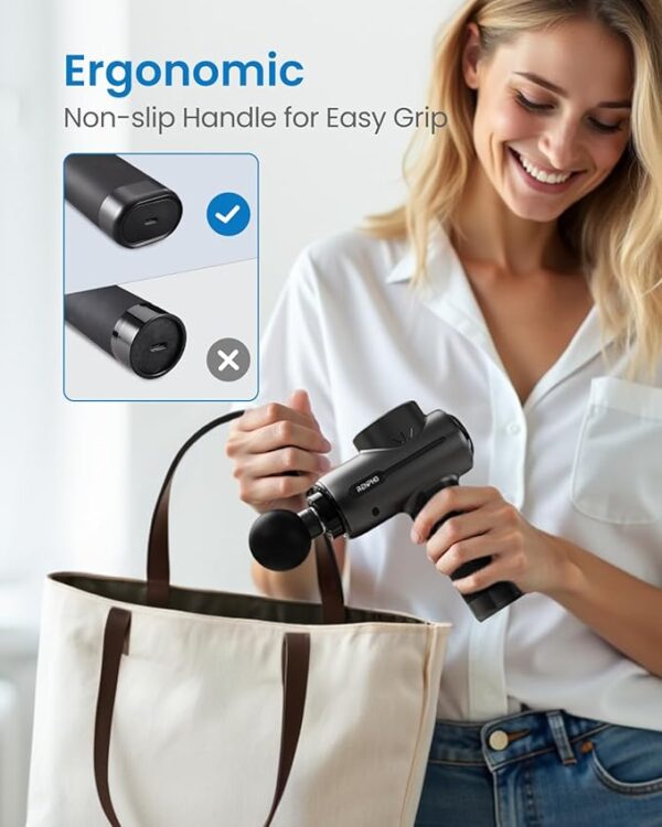 RENPHO Massage Gun Deep Tissue Portable Percussion Massager for Back and Neck, Valentines Day Gifts for Him Her, Gift for Men and Women, Handheld Device with Carry Case, Active - Image 5