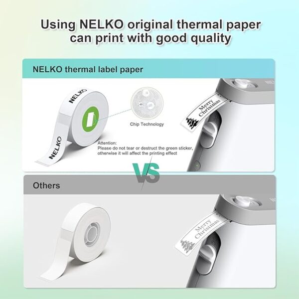Nelko Label Maker Machine with Tape, P21 Bluetooth Label Printer, Wireless Mini Label Makers with Multiple Templates for Organizing Office Home, White, 1 Pack - Image 5