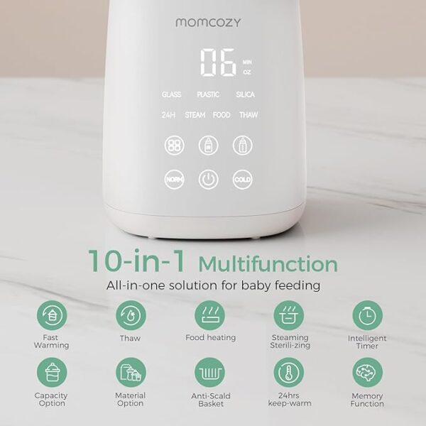 Momcozy Bottle Warmer, Fast Bottle Warmers for All Bottles with Timer, Accurate Temperature Control and Automatic Shut-Off, Multifunctional Bottle Warmer for Breastmilk - Image 2