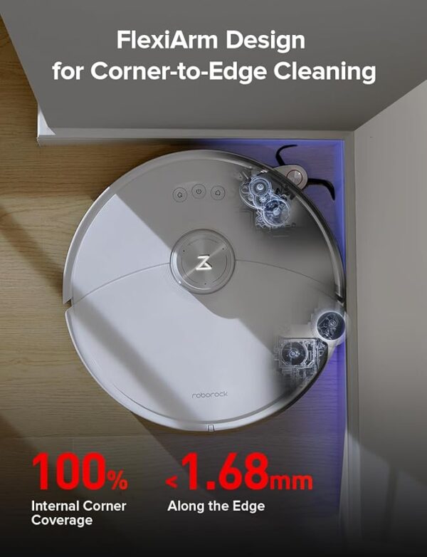 roborock S8 MaxV Ultra Robot Vacuum & Sonic Mop, 10000 Pa Suction, Corner to Edge Deep Cleaning, Hot Air Self-Drying, Auto Empty & Refill, Detergent Dispenser, Obstacle Avoidance,White - Image 2