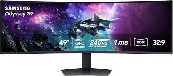 SAMSUNG 49" Odyssey G9 (G95C) Series DQHD 1000R Curved Gaming Monitor, 240Hz, 1ms(GtG), DisplayHDR 1000, AMD FreeSync Premium Pro, Eye Saver Mode, Auto Source Switch+, LS49CG950ENXZA, 2024 - Image 6