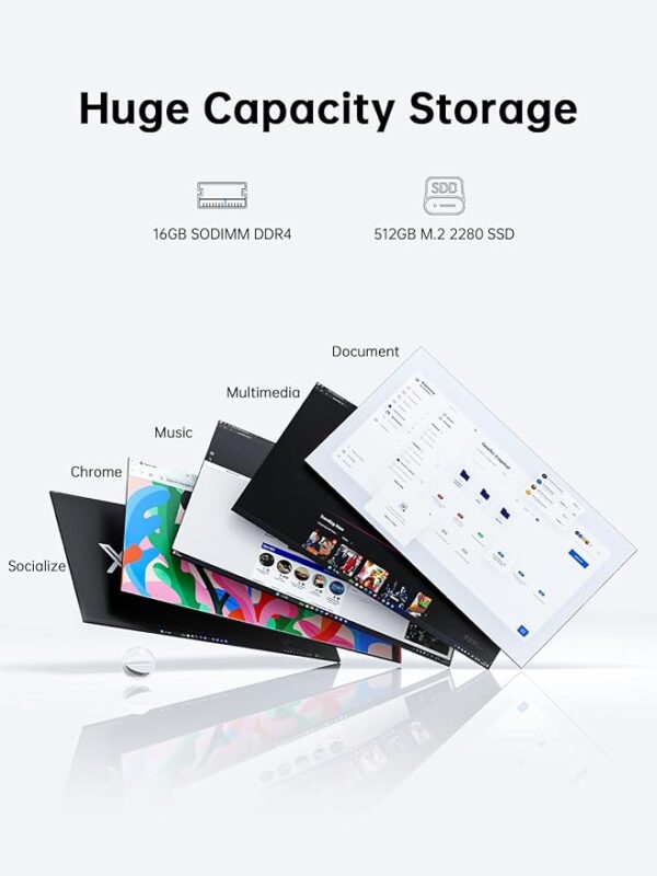 16.0-inch Gaming Laptop, 2025 16GB DDR4 512GB SSD laptop, Windows 11 Laptop with Intel 12th Quad-Core Processor(Up to 3.6GHz), 1920P FHD Display, Metal Shell, WiFi 6, USB3.2, Type_C, Long Battery Life - Image 7
