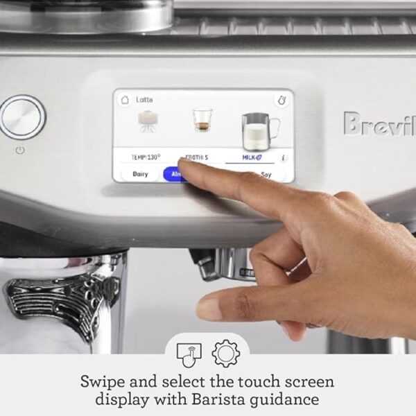 Breville the Barista Touch Impress Espresso Machine with Grinder & Milk Frother, Espresso Maker with Assisted Tamping, Cappuccino & Latte Machine for Home, BES881BSS, Brushed Stainless Steel - Image 2