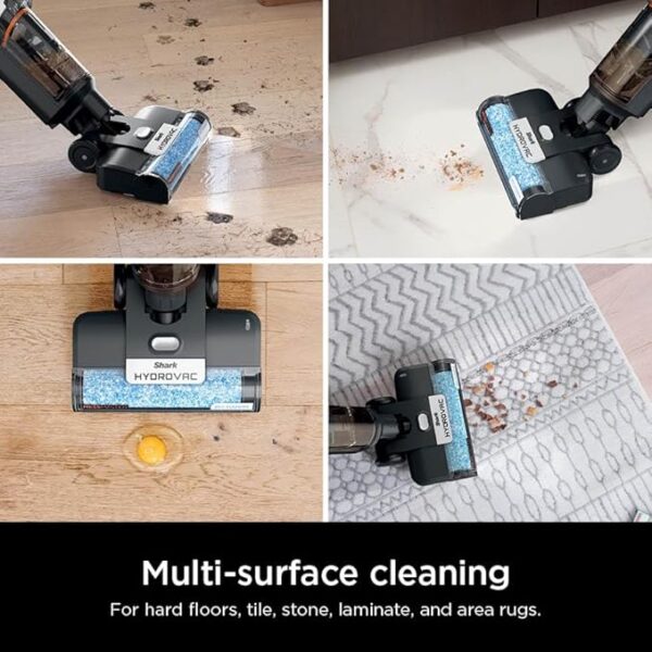 Shark Wet Dry Vacuum Mop All-in-One Cordless Hardfloor Cleaner, HydroVac MessMaster, 3-in-1 Self-Cleaning System, Strong Suction with 2 Brushrolls & 2 Solutions, for Hard Floors & Area Rugs, AW261 - Image 5