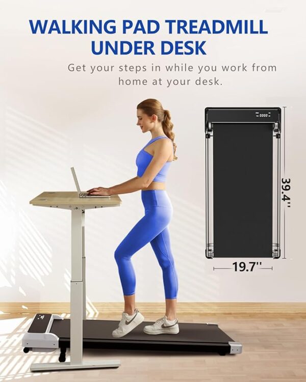 Walking Pad Treadmill, Walking pad with Incline,2 in 1 Walking pad for Walking and Jogging, 2.5HP Compact Treadmill for Home Office with LED Display - Image 6