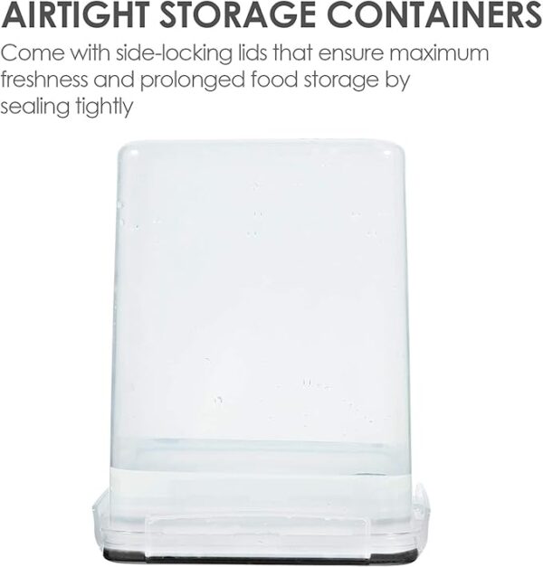 Vtopmart 4 PCS Large Food Storage Containers 5.2L / 175oz, 4 Pieces BPA Free Plastic Airtight Canisters for Flour, Sugar, Baking Supplies, Rice with Lids, 4 Measuring Cups and 24 Labels, Black - Image 6