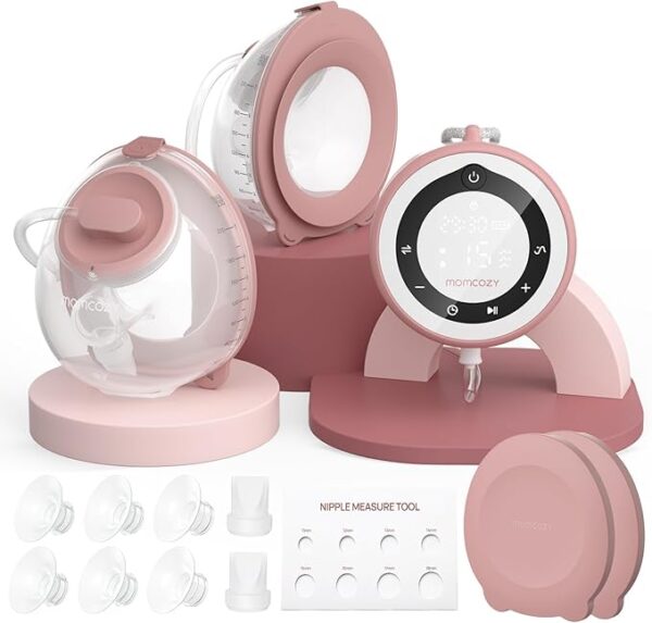 Momcozy Breast Pump V1 Pro Hospital-Grade, Upgraded Electric Pump with 3 Fine-Tuned Rhythms, Hands-Free & Portable Wearable Pump, 3 Modes|15 Levels, Come with Leak-Proof DoubleFit Flange