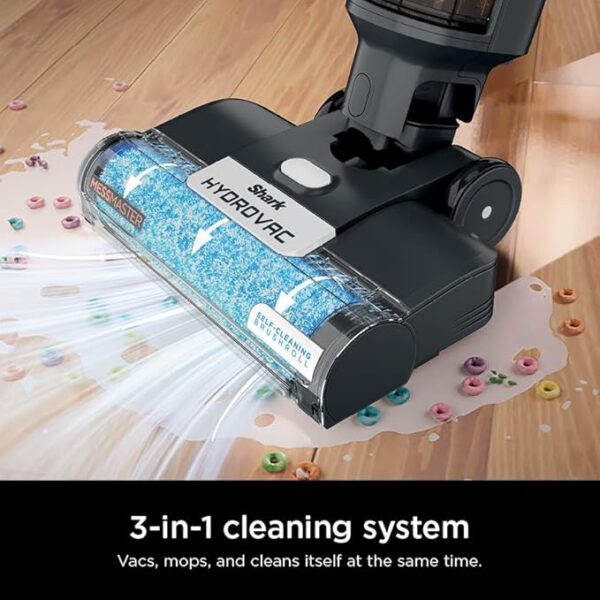 Shark Wet Dry Vacuum Mop All-in-One Cordless Hardfloor Cleaner, HydroVac MessMaster, 3-in-1 Self-Cleaning System, Strong Suction with 2 Brushrolls & 2 Solutions, for Hard Floors & Area Rugs, AW261 - Image 6
