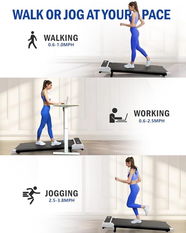 Walking Pad Treadmill, Walking pad with Incline,2 in 1 Walking pad for Walking and Jogging, 2.5HP Compact Treadmill for Home Office with LED Display - Image 7