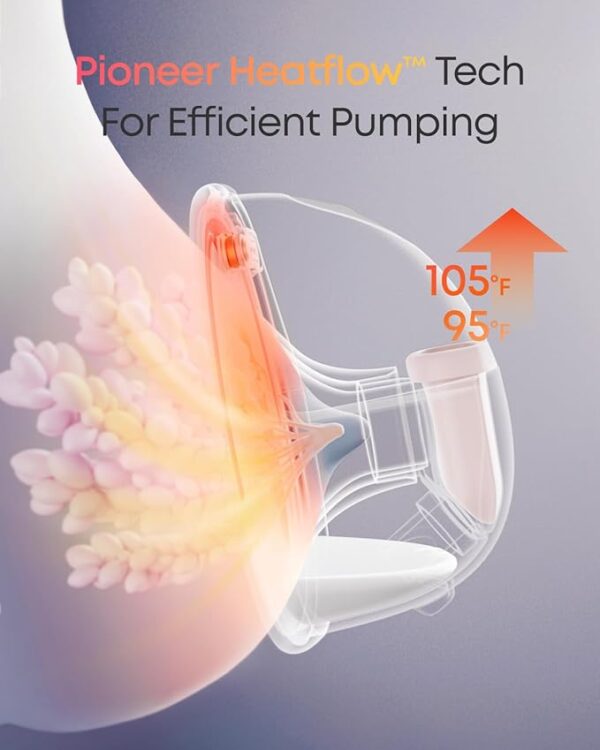 eufy Security Wearable Breast Pump S1 Pro, Electric Hands-Free Breast Pump with Heating Tech, Portable Charging Case, App-Controlled Smart Rhythm, Hospital-Grade Suction, Leak-Proof & Ultra-Quiet - Image 6