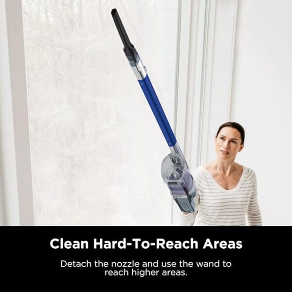 Shark Cordless Vacuum Cleaner with HEPA Filter, Lightweight, Portable, Rechargeable, Powerful Pet Hair Pickup, Removable Handheld, Crevice Tool, Dusting Brush, 50-min Runtime, Blue, IZ363HT - Image 2