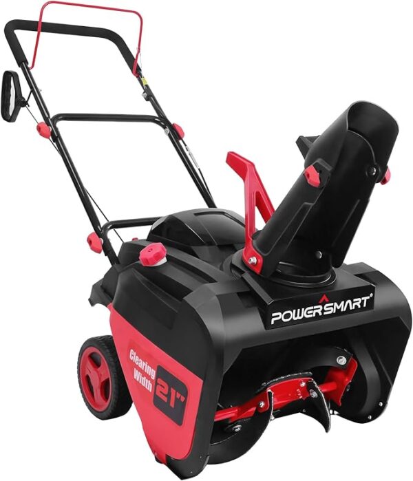 PowerSmart Snow Blower Gas Powered 21-Inch Single-Stage 212cc Engine with Recoil Start, Compact Lightweight Design