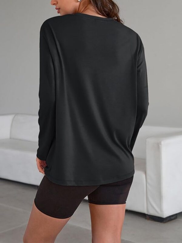 Trendy Queen Womens Oversized Long Sleeve T Shirts 2025 Basic Crewneck Tee Fall Tops Casual Workout Y2K Clothes - Image 3