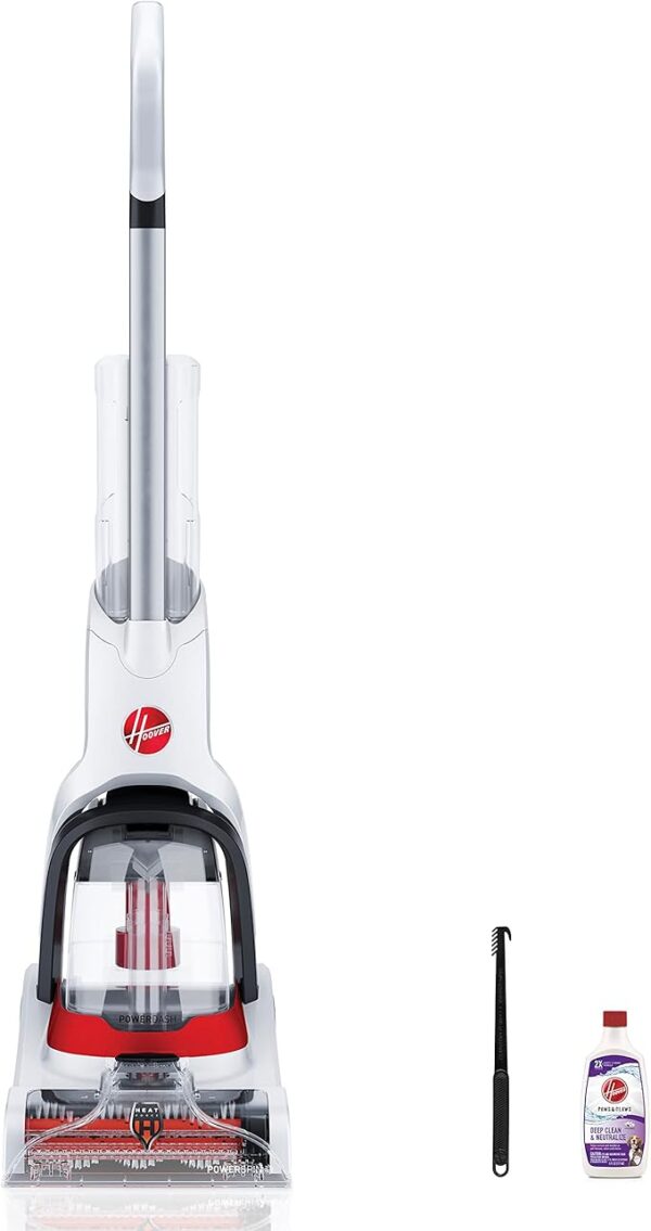 Hoover PowerDash Pet+ Compact Cleaner Machine, Lightweight, Powerful Pet Stain Remover and Deodorizer, Carpet Shampooer, FH50704V, White