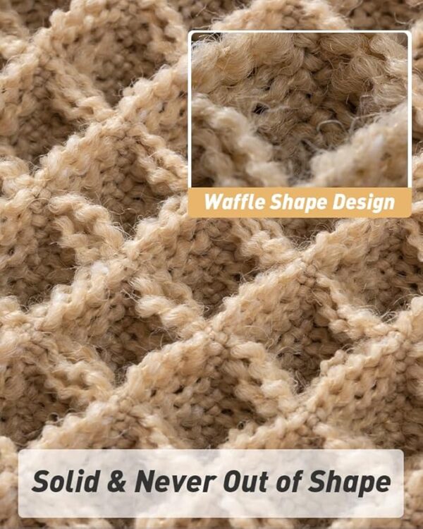 AMOAMI Upgraded Waffle Bath Mat, Super Absorbent Non Slip Bath Mats for Bathroom Floor, Machine Washable Bathroom Rugs with Tassels, Rubber Backed Bathroom Mats, Ultra Soft, 18" x 30", Brown - Image 3