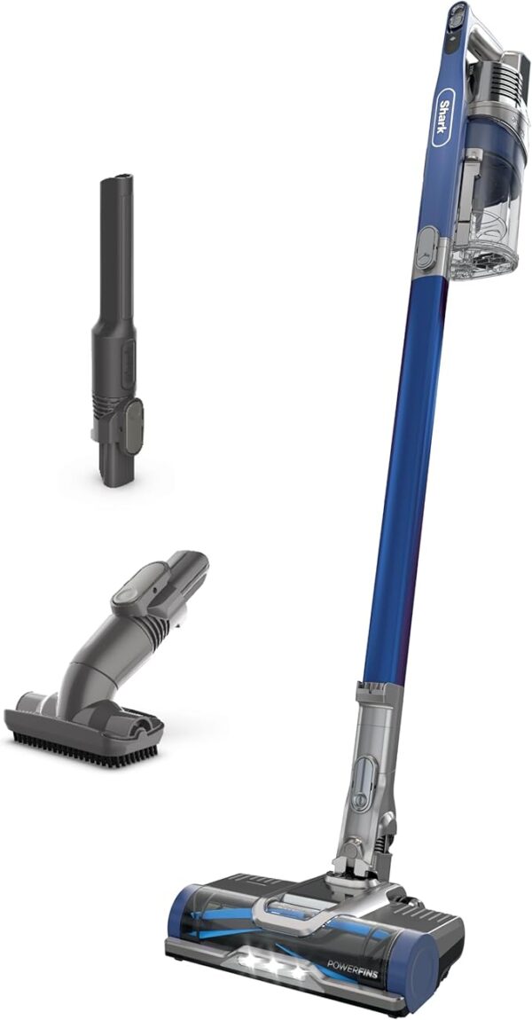 Shark Cordless Vacuum Cleaner with HEPA Filter, Lightweight, Portable, Rechargeable, Powerful Pet Hair Pickup, Removable Handheld, Crevice Tool, Dusting Brush, 50-min Runtime, Blue, IZ363HT