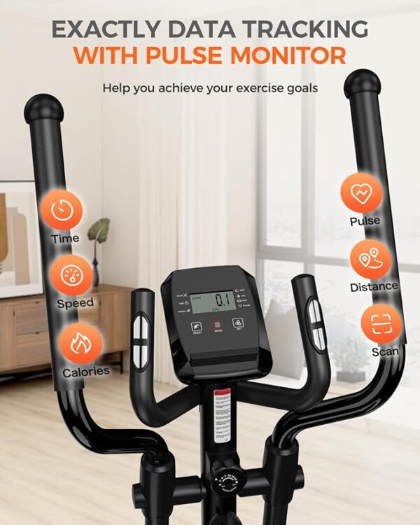 pooboo Elliptical Machine, Elliptical Exercise Machine with 16-Level Resistance&Hyper-Quiet Magnetic Driving System, Elliptical Machine for Home with LCD Monitor&15.5IN Stride, 350LBS Weight Capacity - Image 2