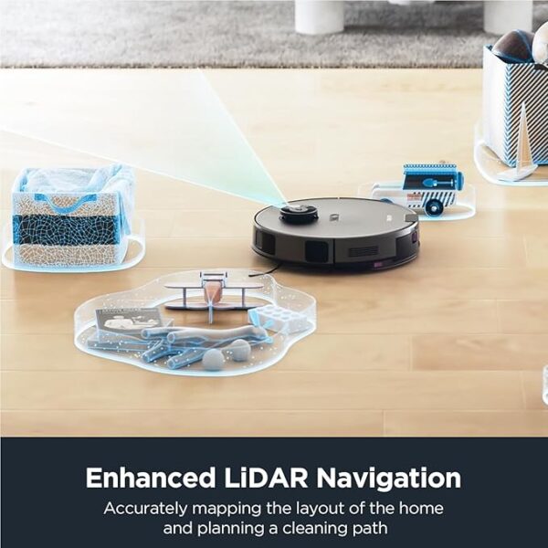 Eureka E10s Robot Vacuum with Bagless Self Emptying Station, Robotic Vacuum and Mop Combo, 45-Day Capacity, 4000Pa Suction for Pet Hair, Carpet&Floor, Auto Lifting Mop, LiDAR Navigation, App Control - Image 3