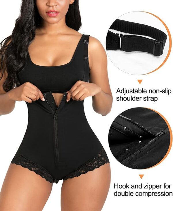 SHAPERX Women's Fajas Colombianas Shapewear Postpartum Tummy Control Body Shaper Butt Lifter Bodysuit - Image 3