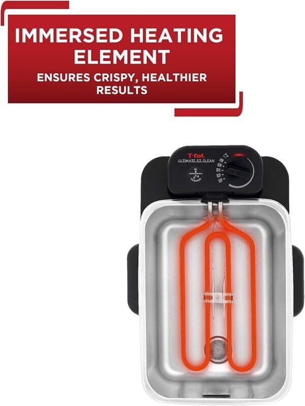 T-fal 3.5L Deep Fryer with Oil Filtration System: 1700W Stainless Steel Fryer, Dishwasher Safe Parts, Digital Timer, Adjustable Temperature Control for Perfect Golden Crispy Results - Image 6