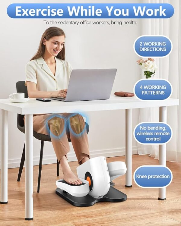 Under Desk Elliptical Machine, Electric Ellipse Leg Exerciser While Sitting for Seniors Adults, Leg Ercise Pro, Leg Exerciser While Sitting, Home Use Seated Ellipse Leg Exerciser - Image 6