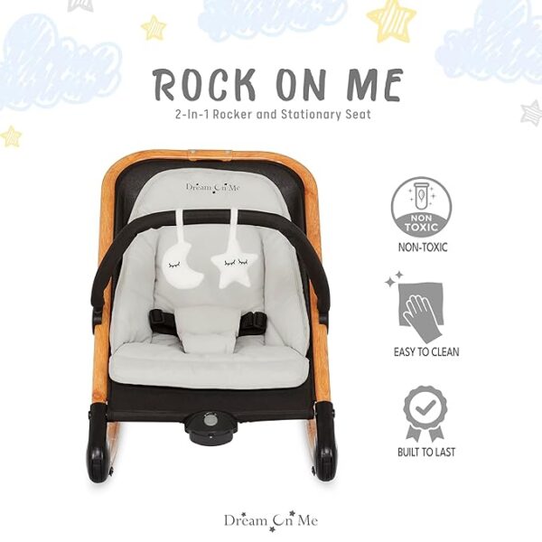 Rock With Me 2-in-1 Baby Rocker and Stationary Seat, Baby Rocker Seat for Infant with Removable Toy Bar, Baby Rocker Chair with Soothing Music & Vibration, 0-6 Months, Upto 20 Lb - Image 6