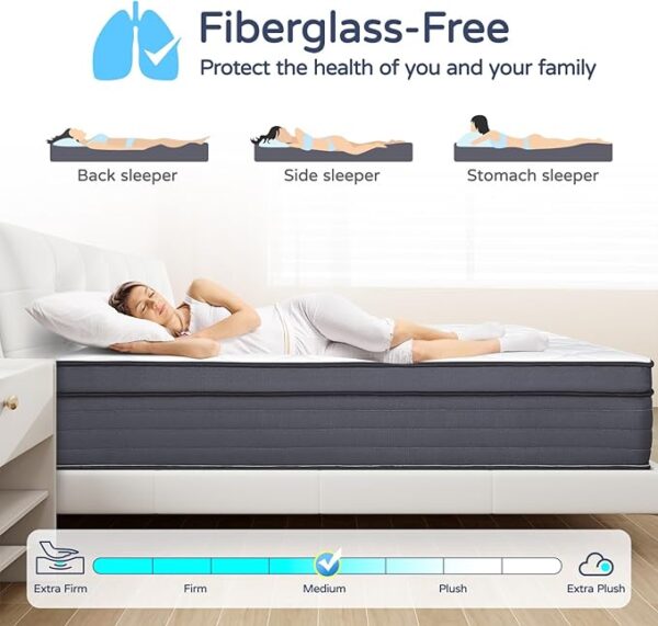 King Size Mattress 14 Inch - Upgrade Strengthen, Memory Foam Hybrid Mattress with Motion Isolation and Pressure Relief, Strong Edge Support, Pocket Spring King Size Mattress in a Box, Medium - Image 7