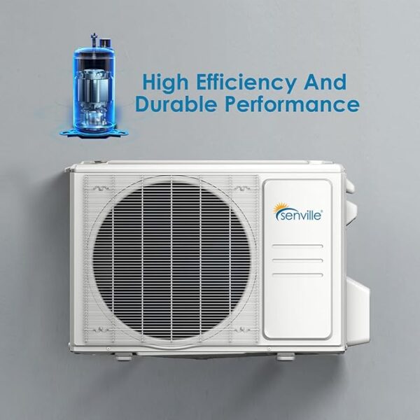 Senville LETO Series Mini Split Air Conditioner Heat Pump, 9000 BTU 110/120V, Inverter, Works with Alexa, SEER2 21.5, White - Image 6