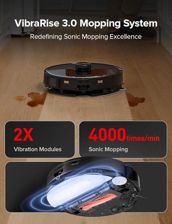 roborock S8 MaxV Ultra Robot Vacuum & Sonic Mop, 10000 Pa Suction, Corner to Edge Deep Cleaning, Hot Air Self-Drying, Auto Empty & Refill, Detergent Dispenser, Obstacle Avoidance,White - Image 6