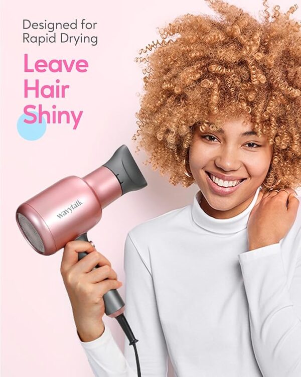 Wavytalk Ionic Hair Dryer Blow Dryer with Diffuser Concentrator Nozzles Comb and Brush Negative Ions with Ceramic Technology as Salon Light and Quiet 1875W for All Hair Types - Image 2