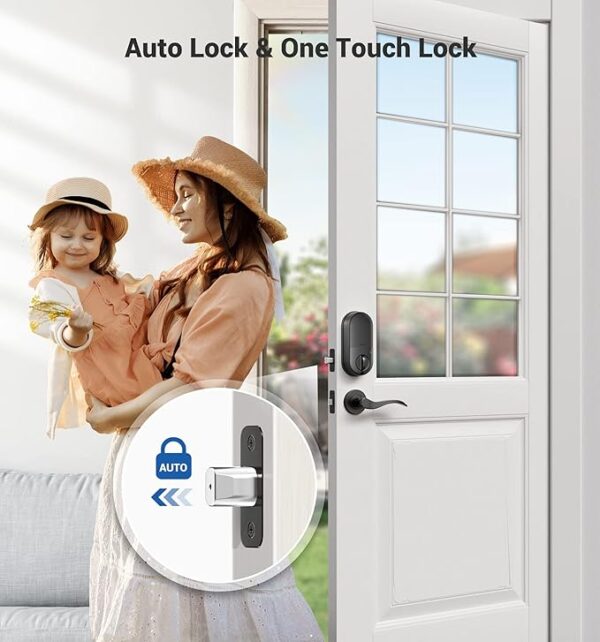Veise Smart Lock, Fingerprint Door Lock, 7-in-1 Keyless Entry Door Lock with App Control, Electronic Touchscreen Keypad, Smart Deadbolt, Biometric Smart Locks for Front Door, Matte Black - Image 6