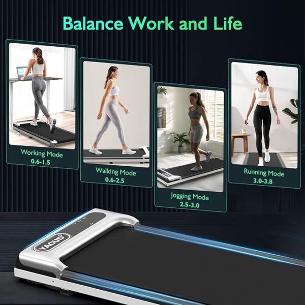 Under Desk Treadmill, Walking Pad for Home and Office, 2.5 HP Portable Walking Jogging Running Machine with Remote Control and LED Display, Sliver - Image 6