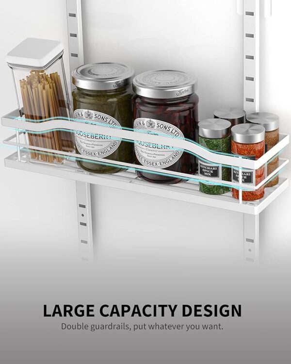 Moforoco White 9-Tier Over The Door Pantry Organizer, Pantry Organization And Storage, Metal Hanging Spice Rack Shelves Door, Home & Kitchen Essentials, Laundry Room Bathroom Organization - Image 2
