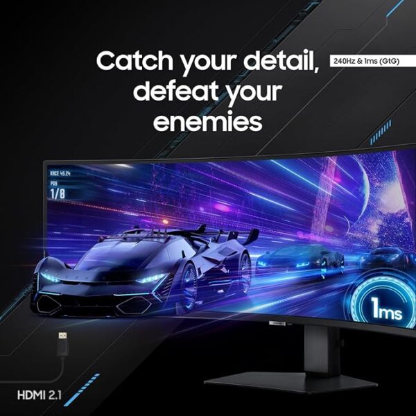 SAMSUNG 49" Odyssey G9 (G95C) Series DQHD 1000R Curved Gaming Monitor, 240Hz, 1ms(GtG), DisplayHDR 1000, AMD FreeSync Premium Pro, Eye Saver Mode, Auto Source Switch+, LS49CG950ENXZA, 2024 - Image 2