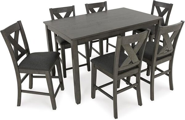 Signature Design by Ashley Caitbrook Rustic 7 Piece Dining Set, Include Table and 6 Chairs, Gray - Image 4