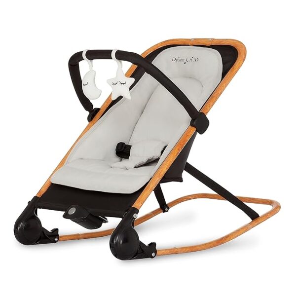 Rock With Me 2-in-1 Baby Rocker and Stationary Seat, Baby Rocker Seat for Infant with Removable Toy Bar, Baby Rocker Chair with Soothing Music & Vibration, 0-6 Months, Upto 20 Lb