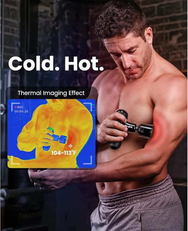 BOB AND BRAD Q2 Pro Mini Massage Gun with Heat and Cold Head,Pocket-Sized Deep Tissue Massager Gun,Portable Percussion Muscle Massager Gun, Ultra Small&Quiet Muscle Massage Gun, FSA and HSA Eligible - Image 2