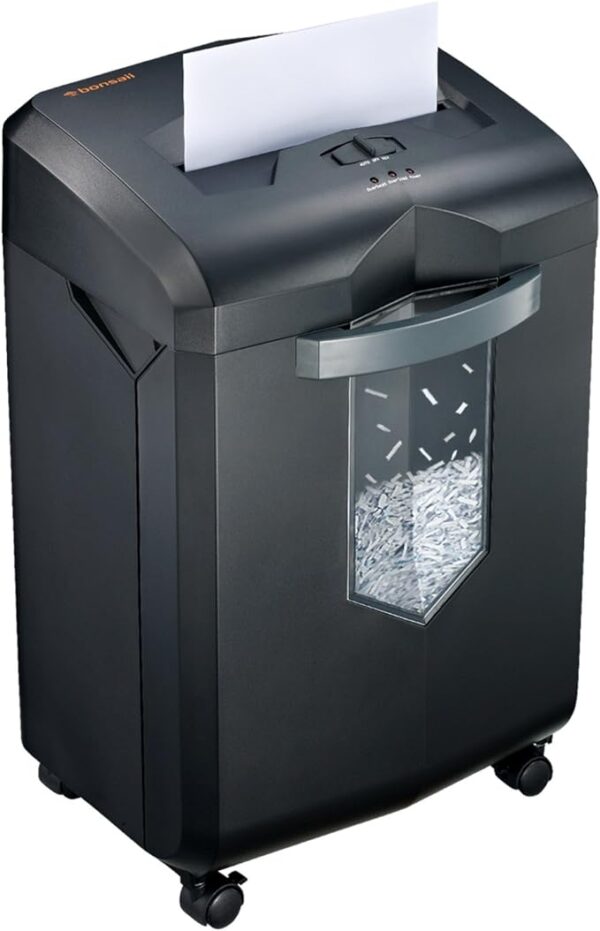 Bonsaii 18-Sheet 60-Minutes Office Paper Shredder, Cross-Cut Heavy Duty Shredder for Home Office with 6 Gallon Pullout Basket 4 Casters(C149-C)