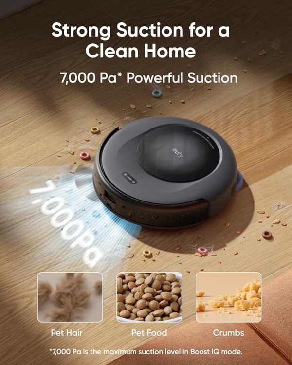 eufy Robot Vacuum Omni C20, Robot Vacuum and Mop Combo, Self Emptying, Auto Mop Washing and Auto Drying for Hands-free Cleaning, 7000 Pa Powerful Suction, 3.35-Inch Ultra-Slim Body, All-in-One Station - Image 4