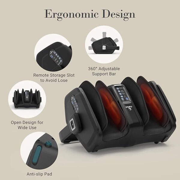 Foot Massager with Heat, FSA HSA Eligible Shiatsu Foot Calf Massager with Remote, Multi-Level Compression Deep Kneading Feet Massage Machine for Neuropathy, Plantar Fasciitis, Circulation - Image 2