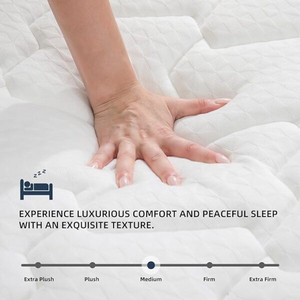 Queen Mattress 10 Inch | Queen Size Hybrid Mattresses in a Box | Medium Firm Feel Memory Foam and Individual Pocket Springs | Fiberglass Free Bed Matress | Breathable | CertiPUR-US | Upgrade - Image 4