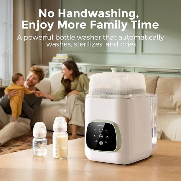 Momcozy KleanPal Pro Baby Bottle Washer, Sterilizer & Dryer - All-in-One Cleaning Machine for Bottles, Pump Parts & Baby Essentials - Time-Saving & Effortless Care - Image 5