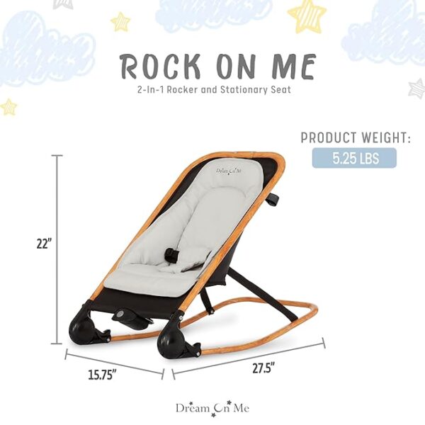 Rock With Me 2-in-1 Baby Rocker and Stationary Seat, Baby Rocker Seat for Infant with Removable Toy Bar, Baby Rocker Chair with Soothing Music & Vibration, 0-6 Months, Upto 20 Lb - Image 2